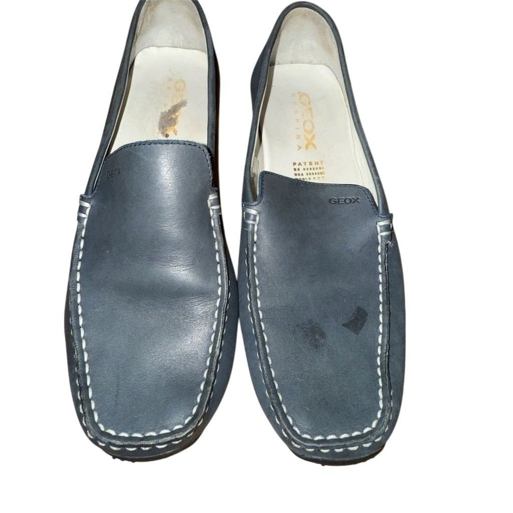 GEOX Men's‎ Navy Blue Leather Moccasins Loafers Size 10 Casual Shoes EU 43